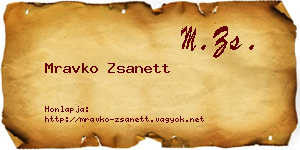 Mravko Zsanett névjegykártya
